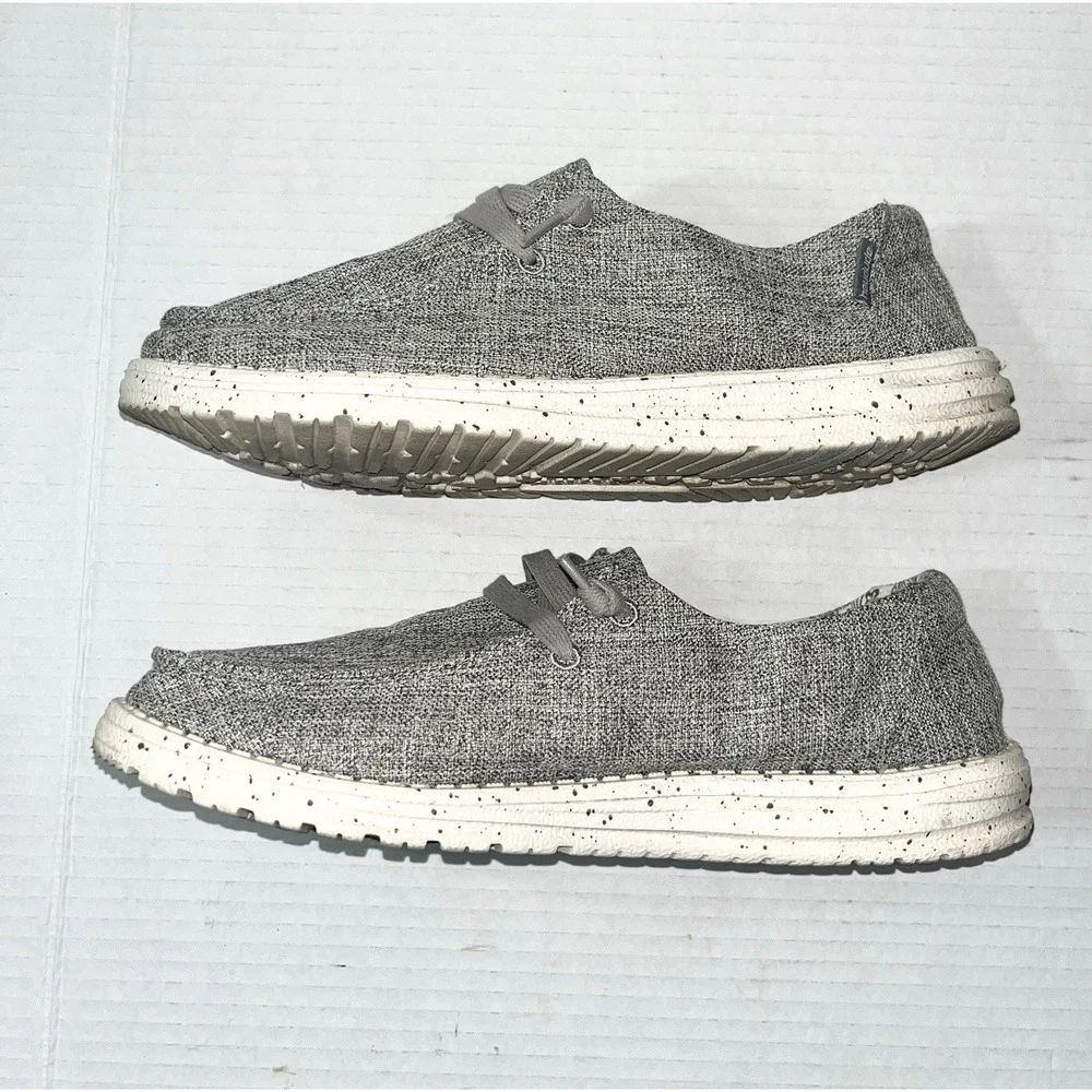 Hey Dude Wendy Linen Women's 8 Iron Gray Slip On Lightweight Boho Skater Cottage